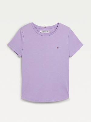 Tommy Hilfiger Essential Knit T-shirts Meisjes Paars | TH456ZCK