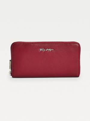 Tommy Hilfiger Essential Large Leren Portefeuille Dames Rood | TH697IMF