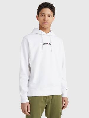 Tommy Hilfiger Essential Logo Hoodie Heren Wit | TH579LTC