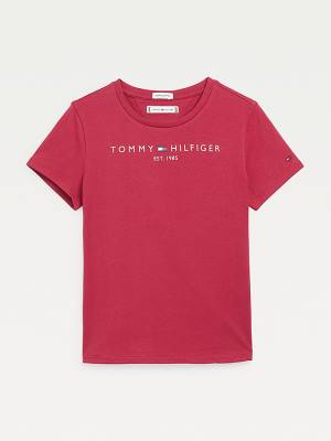 Tommy Hilfiger Essential Logo T-shirts Meisjes Rood | TH215HQC