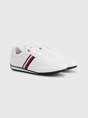 Tommy Hilfiger Essential Mesh Signature Tape Sneakers Heren Wit | TH645SCT