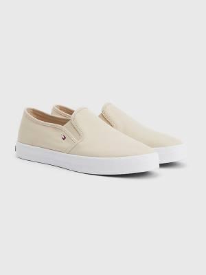 Tommy Hilfiger Essential Nautical Slip-On Sneakers Dames Beige | TH281ZXN