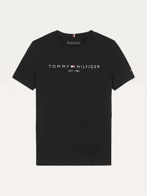 Tommy Hilfiger Essential Organic Katoenen Logo T-shirts Jongens Zwart | TH319FBW