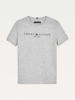 Tommy Hilfiger Essential Organic Katoenen Logo T-shirts Meisjes Grijs | TH370WYX