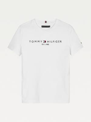 Tommy Hilfiger Essential Organic Katoenen Logo T-shirts Jongens Wit | TH465PMS