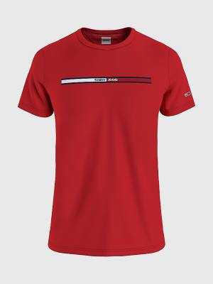 Tommy Hilfiger Essential Organic Katoenen Flag T-shirts Heren Rood | TH562GVX