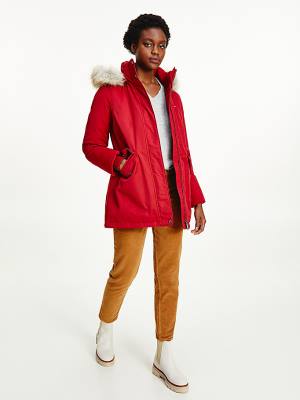 Tommy Hilfiger Essential Padded Parka Jassen Dames Rood | TH639TZF