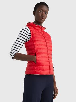 Tommy Hilfiger Essential Removable Hood Down Vest Jassen Dames Rood | TH530VZY