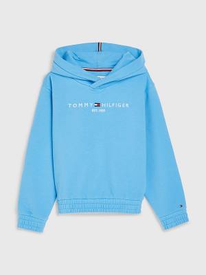 Tommy Hilfiger Essential Ruched Detailing Hoodie Meisjes Blauw | TH824LSK