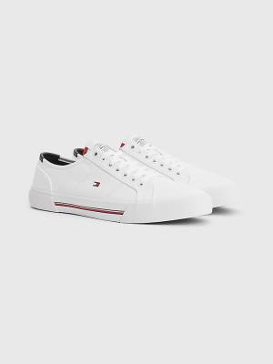 Tommy Hilfiger Essential Signature Canvas Sneakers Heren Wit | TH290TUX