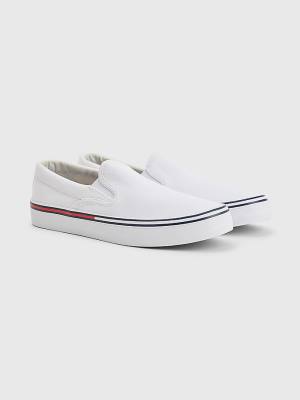 Tommy Hilfiger Essential Signature Slip-On Sneakers Heren Wit | TH917EIC