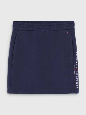 Tommy Hilfiger Essential Straight Logo Rokken Meisjes Blauw | TH871KZN