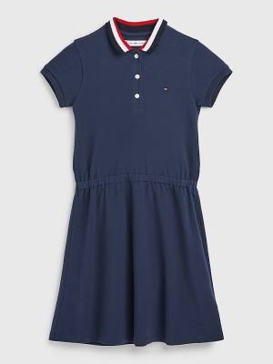 Tommy Hilfiger Essential Stripe Collar Polo Jurken Meisjes Blauw | TH351YDO