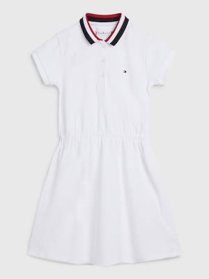 Tommy Hilfiger Essential Stripe Collar Polo Jurken Meisjes Wit | TH630XYU