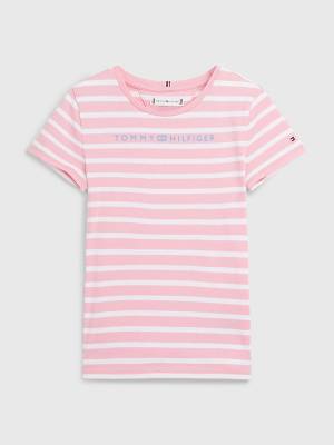 Tommy Hilfiger Essential Stripe T-shirts Meisjes Roze | TH097HEN