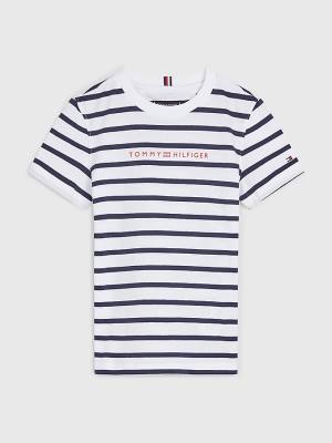 Tommy Hilfiger Essential Stripe T-shirts Jongens Wit | TH178JOQ