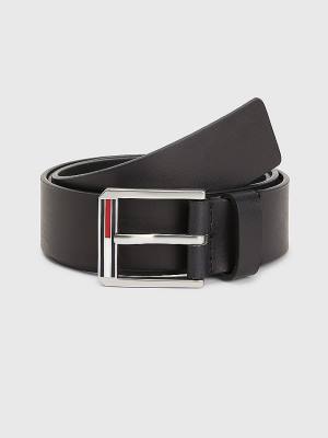 Tommy Hilfiger Essential Textured Leren Riemen Heren Zwart | TH465UER