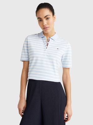 Tommy Hilfiger Essentials Stripe Poloshirt Dames Blauw | TH901MHA