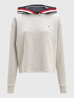 Tommy Hilfiger Exclusive Cropped Hoodie Dames Beige | TH097DUI