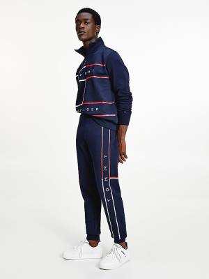 Tommy Hilfiger Exclusive Flag Logo Cuffed Joggers Broek Heren Blauw | TH376GUM