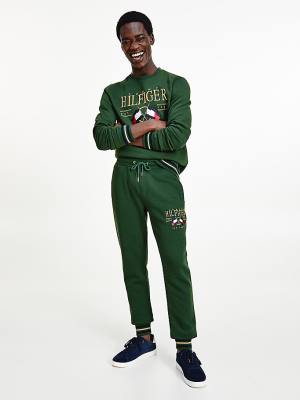 Tommy Hilfiger Exclusive Flag Logo Joggers Broek Heren Groen | TH370AES