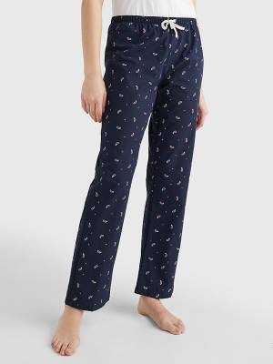 Tommy Hilfiger Exclusive Organic Katoenen Print Broek Dames Blauw | TH038XAS