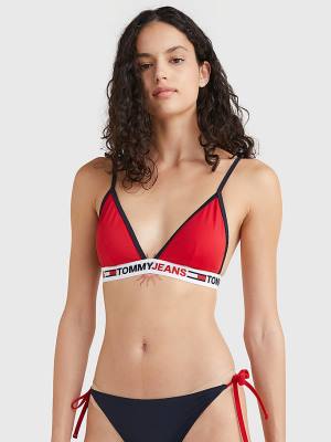 Tommy Hilfiger Fixed Triangle Bikini Top Zwemkleding Dames Rood | TH604EYT
