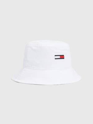 Tommy Hilfiger Flag Embroidery Bucket Hoeden Heren Wit | TH914ISZ