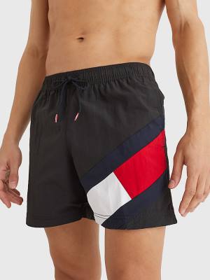 Tommy Hilfiger Flag Mid Length Drawstring Shorts Zwemkleding Heren Zwart | TH280THF