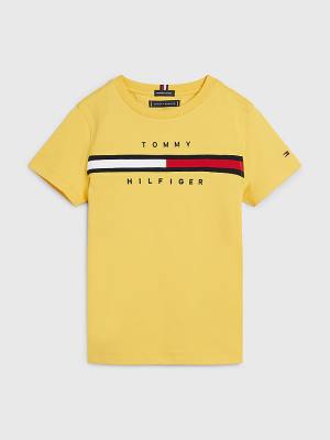 Tommy Hilfiger Flag Rib Insert T-shirts Jongens Geel | TH786EVY