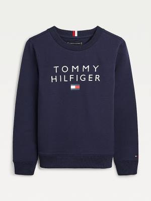 Tommy Hilfiger Front Logo Sweatshirts Jongens Blauw | TH603PDJ