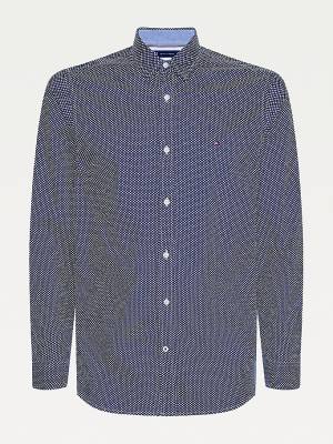 Tommy Hilfiger Geometric Print Slim Fit Overhemd Heren Blauw | TH295SUY