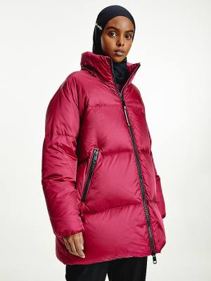 Tommy Hilfiger Gloss Matte Down Puffer Jassen Dames Paars | TH157HYQ