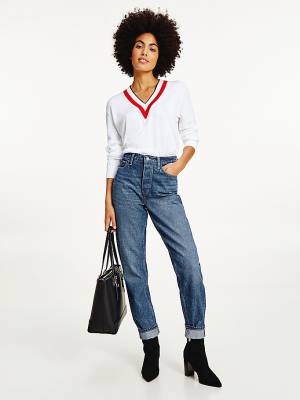 Tommy Hilfiger Gramercy High Rise Tapered Mom Jeans Dames Denim | TH529HYK