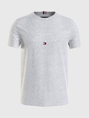 Tommy Hilfiger Graphic Logo T-shirts Heren Grijs | TH827TOF