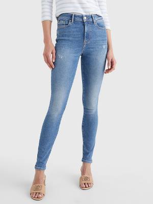 Tommy Hilfiger Harlem High Rise Super Skinny Jeans Dames Denim | TH415KEM