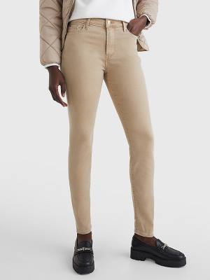 Tommy Hilfiger Harlem High Rise Super Skinny Jeans Dames Beige | TH803BCK