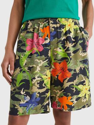 Tommy Hilfiger Hawaiian Camo Print Korte Broek Heren Khaki | TH516IVU