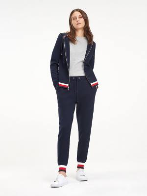 Tommy Hilfiger Heritage Contrast Stripe Joggers Broek Dames Blauw | TH463WAN