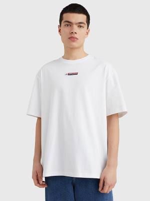 Tommy Hilfiger Heritage Organic Katoenen Logo Patch T-shirts Heren Wit | TH164HTR