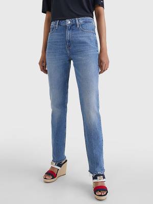 Tommy Hilfiger High Rise Slim Faded Jeans Dames Denim | TH431CGA