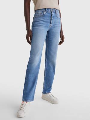 Tommy Hilfiger High Rise Straight Faded Jeans Dames Denim | TH245AKL