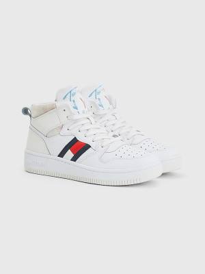 Tommy Hilfiger High-Top Basketball Sneakers Dames Wit | TH364DPQ