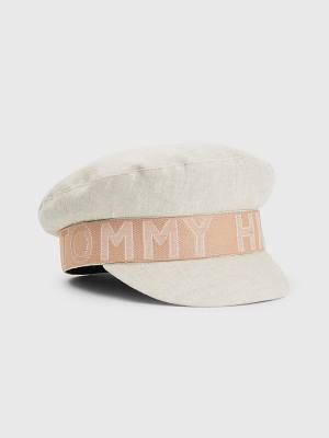 Tommy Hilfiger Iconic Linen Baker Boy Hoeden Dames Beige | TH183GNT