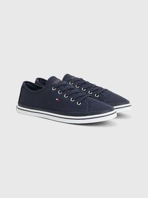 Tommy Hilfiger Iconic Logo Sneakers Dames Blauw | TH981QBO