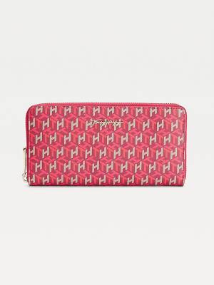 Tommy Hilfiger Iconic Monogram Zip-Around Portefeuille Dames Roze | TH514OTJ