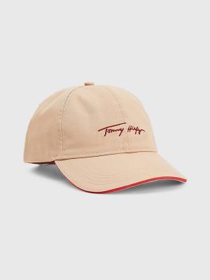 Tommy Hilfiger Iconic Signature Logo Cap Hoeden Dames Beige | TH067SQU