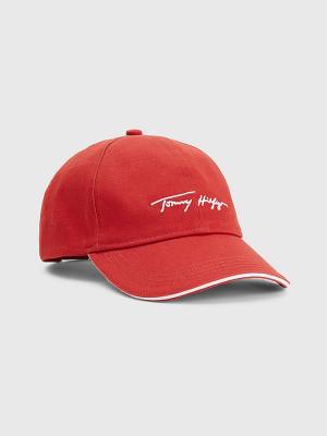 Tommy Hilfiger Iconic Signature Logo Cap Hoeden Dames Rood | TH153SYG