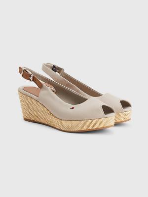 Tommy Hilfiger Iconic Slingback Espadrilles Wedges Sandalen Dames Beige | TH632ZTG