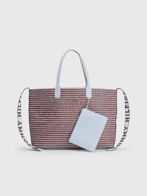 Tommy Hilfiger Iconic Woven Tote Tassen Dames Rood | TH865RJW